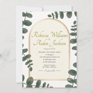 Clásico Invitación de Boda de Marfil y Oro Rosa