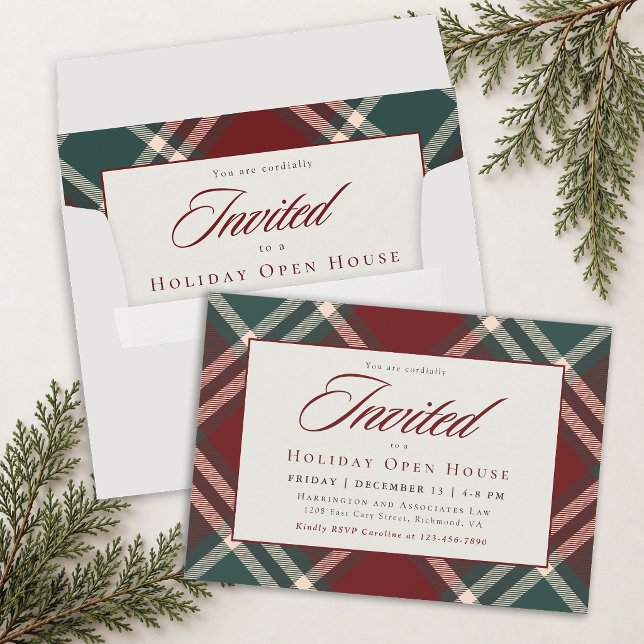 Clásico Invitación de Fiesta de Navidad de Tartán  (Subido por el creador)