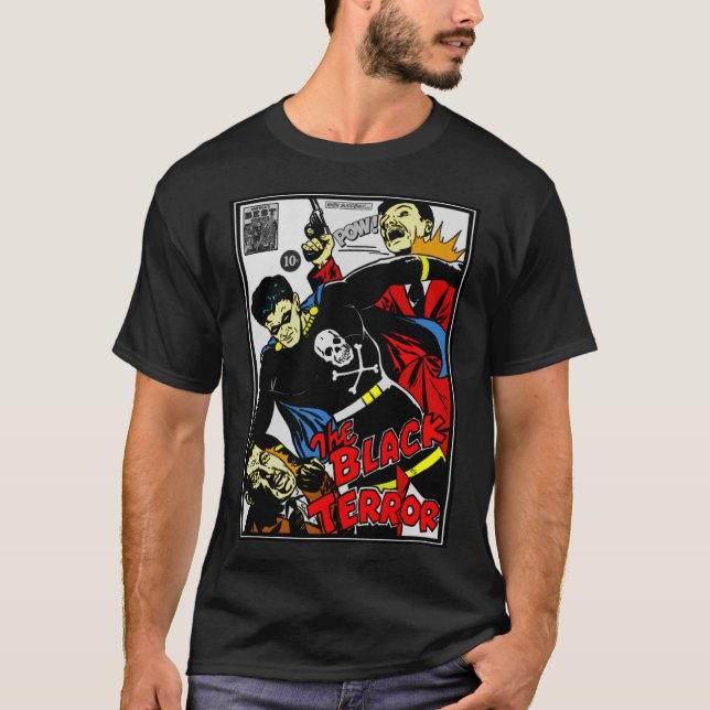 Clásico la camiseta del terror negro (Anverso)