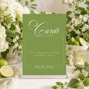Clásico Marfil Señal de Boda Tarjetas Verdes y Reg