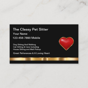 Clásico Mascota Sitter Y Tarjetas De Negocio De Vi