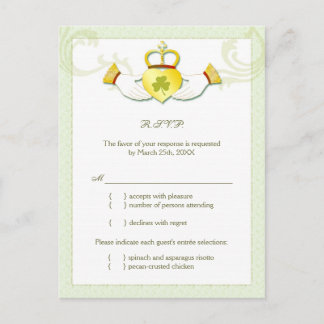 Clásico menú Boda irlandés Elección RSVP