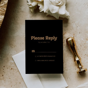 Clásico Minimalista RSVP de Oro Negro