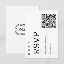clásico minimalista simple QR negro y blanco RSVP