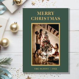 Clásico minimalista Verde Feliz Navidad