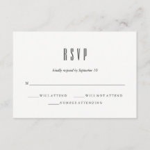 Clásico moderno | Black and White Wedding RSVP
