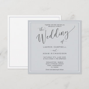 Clásico moderno Dusty Blue Guay Script Boda