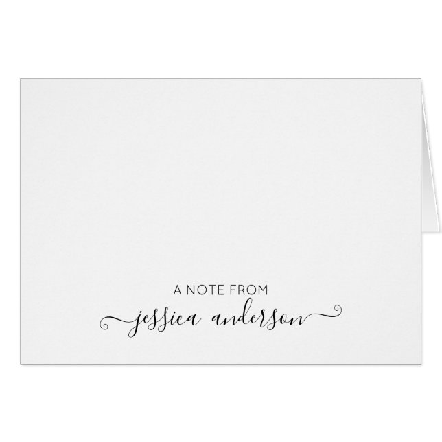 Clásico Moderno Estilo Elegante Guión Gris Negro (Anverso (Horizontal))