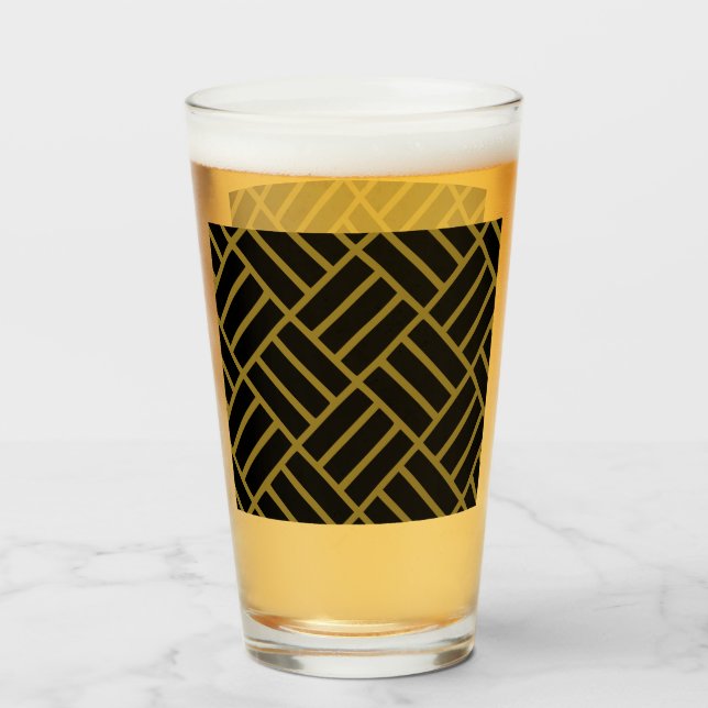 Clásico Moderno Patrón Oro Negro Tall Beer Beer Ce (Reverso (lleno))