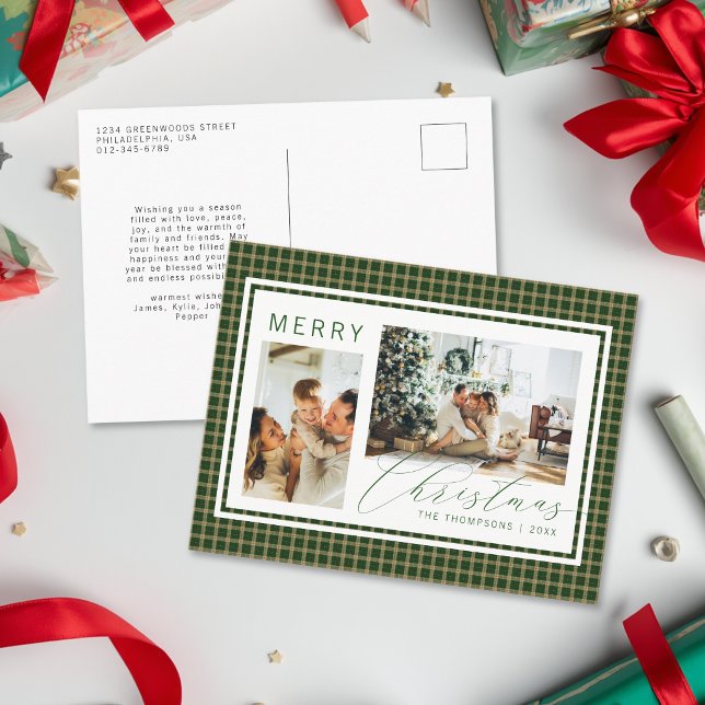 Clásico Navidad Verde Gingham Cuadro Dos Foto (Subido por el creador)