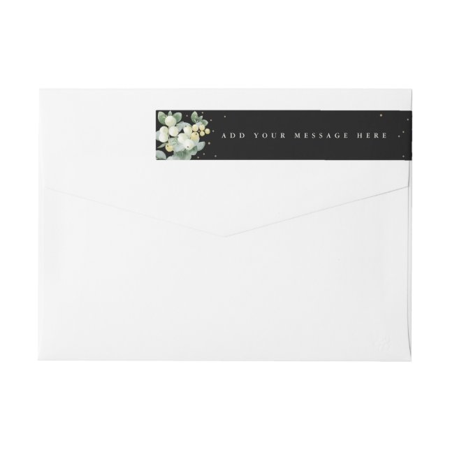 Clásico navideño de eucalipto y snowberry negro (Reverso)