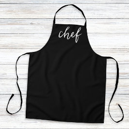 Clásico Negro Minimalista Delantal de Cocina Chef 