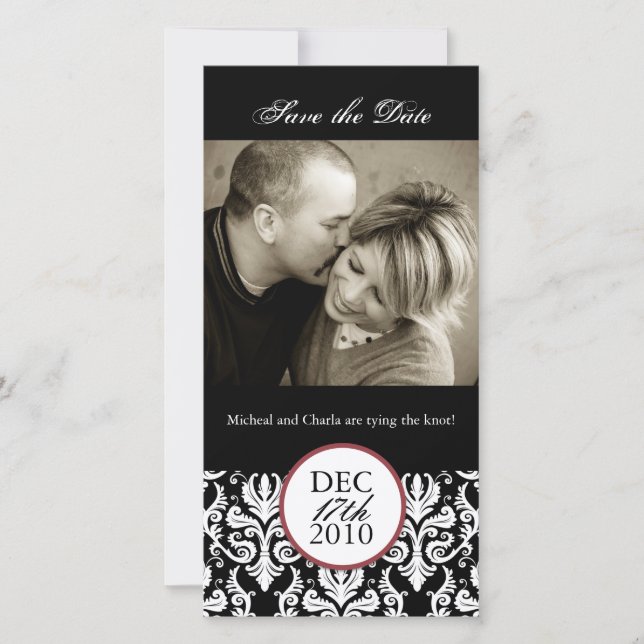 Clásico negro y blanco salva la tarjeta fotográfic (Anverso)