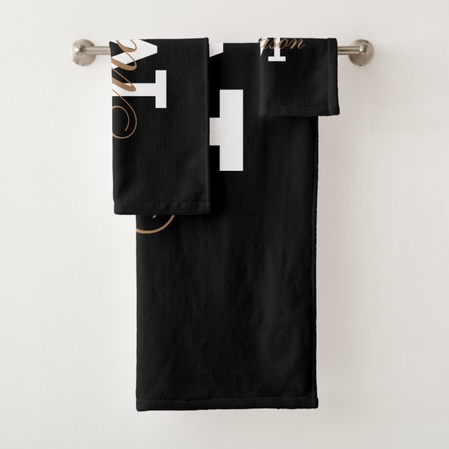 Clásico nombre de monograma de moda de oro negro (In situ)