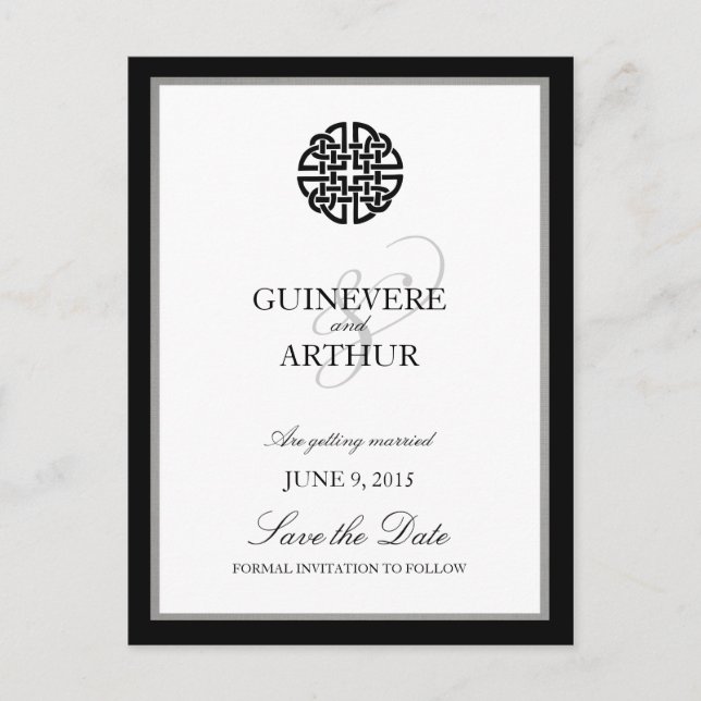 Clásico Nudo de Amor Celta Tarjeta de Boda Save th (Anverso)