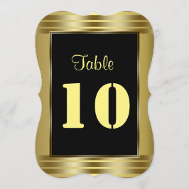 Clásico Número de Mesa de Boda Dorado y Negro