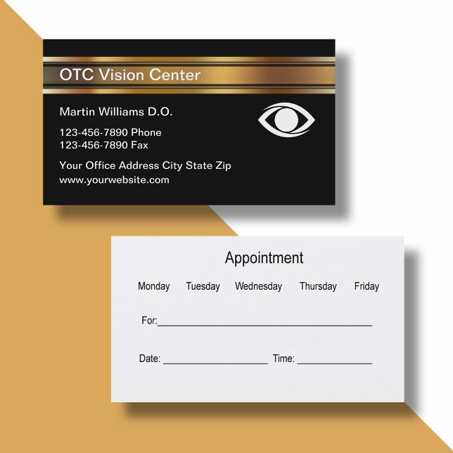 Clásico Ophthalmólogo Cita Tarjetas de visita (Subido por el creador)