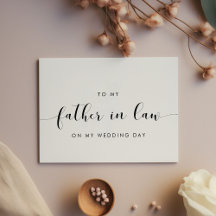 Clásico para mi suegro en mi tarjeta de boda