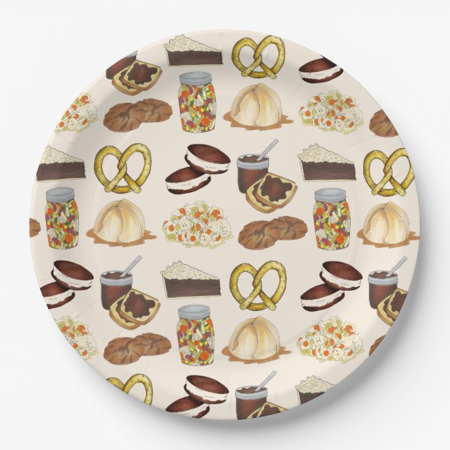 Clásico Pensilvania PA Platos holandeses de comida (Anverso)