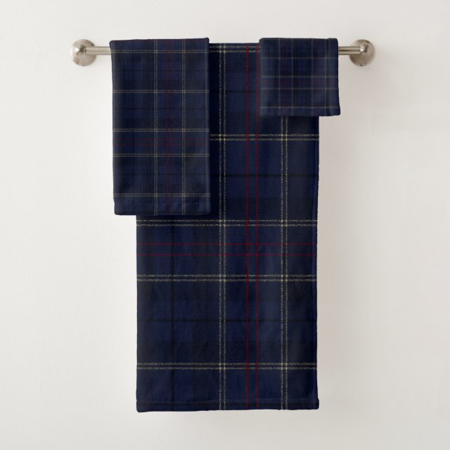 Clásico Plaid de Navidad Azul Marino (In situ)