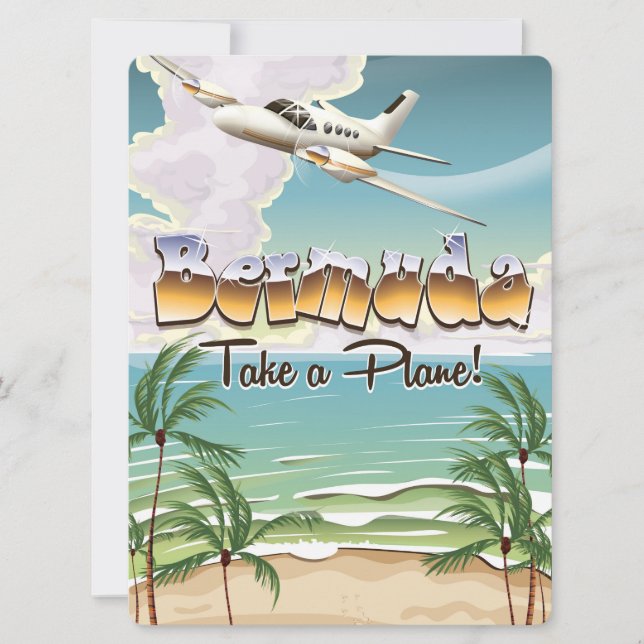 Clásico poster de vacaciones de Bermudas. (Anverso)