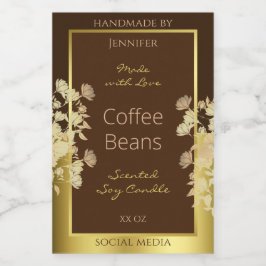 Clásico Producto Floral Etiquetas de embalaje Oro 