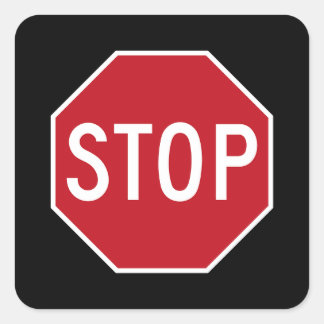 Clásico Red USA Stop Rótulo Road Black Pegatinas