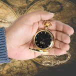 Clásico reloj de bolsillo de oro vintage<br><div class="desc">Crea tu propio personalizado, personalizado, elegante y elegante fresco, elegante y elegante horario de faux, oro y negro, monogramado, hombres mujeres unisex, aleación premium, reloj clásico, reloj de bolsillo dorado. Simplemente escriba su nombre / monograma / iniciales, al personalizar. Hace un gran regalo, para cumpleaños, graduación, día del padre, navidades,...</div>