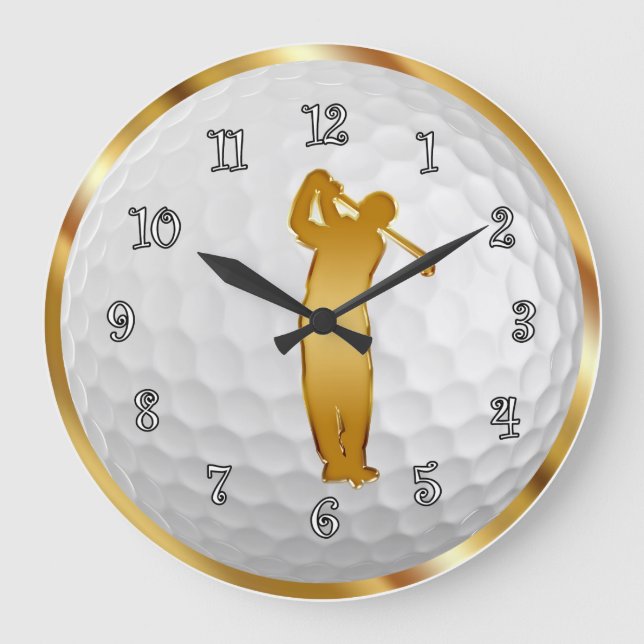 Clásico reloj de pared acrílico de oro (Anverso)
