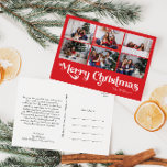 Clásico Rojo Feliz Navidad Año de Reseña 6 Foto<br><div class="desc">Celebre la temporada con esta única y clásica tarjeta postal de vacaciones roja Merry Christmas en reseña 6 con un toque de encanto vintage. El diseño minimalista muestra una elegante paleta de colores rojo y blanco que evoca el espíritu acogedor del invierno. Su atractivo moderno y divertido, junto con la...</div>