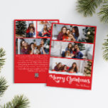 Clásico rojo Feliz Navidad Vertical 6 Foto<br><div class="desc">Celebre la temporada con esta tarjeta de vacaciones de 6 fotos de color rojo, única y clásica, con un toque de encanto vintage. El diseño minimalista muestra una elegante paleta de colores rojo y blanco que evoca el espíritu acogedor del invierno. Su atractivo moderno y divertido, junto con la redacción...</div>