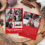 Clásico rojo Feliz Navidad Vertical 8 Foto<br><div class="desc">Celebre la temporada con esta tarjeta de vacaciones de 8 fotos con un toque de encanto vintage. El diseño minimalista muestra una elegante paleta de colores rojo y blanco que evoca el espíritu acogedor del invierno. Su atractivo moderno y divertido, junto con la redacción tradicional, crea un equilibrio perfecto entre...</div>