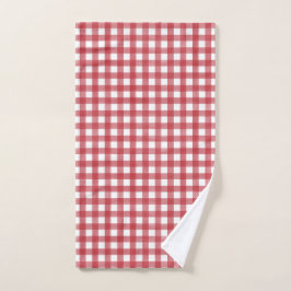 Clásico Rojo y Blanco Gingham Plaid Pattered