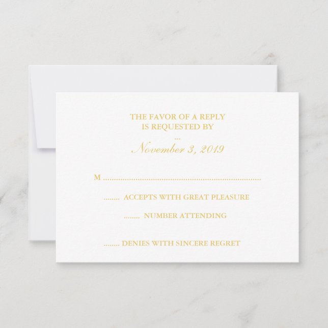 Clásico RSVP de blanco y oro (Anverso)