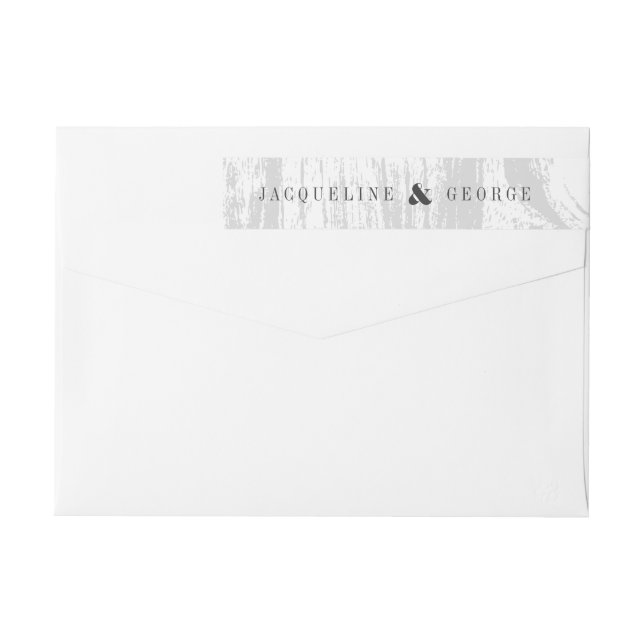 Clásico Rústico Grano de madera Boda blanca de inv (Reverso)