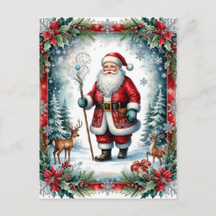 Clásico Santa Claus con bastón de Navidad
