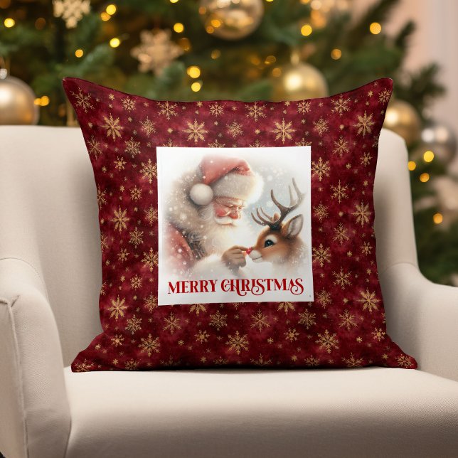 Clásico Santa Claus Rudolph Almohada Accesorio de  (Classic Santa Claus Rudolph Pillow Christmas Accent

)