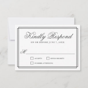 Clásico Sencillo Elegante Boda de Marco RSVP