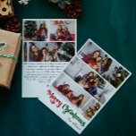 Clásico Simple Feliz Navidad Vertical 6 Foto<br><div class="desc">Celebre la temporada con esta exclusiva y clásica tarjeta de vacaciones verticales de Feliz Navidad 6 con un toque de encanto vintage. El diseño minimalista muestra una elegante paleta de colores rojo y verde que evoca el espíritu acogedor del invierno. Su atractivo moderno y divertido, junto con la redacción tradicional,...</div>