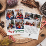 Clásico Simple Feliz Navidad Vertical 7 Foto<br><div class="desc">Celebre la temporada con esta única y clásica tarjeta de vacaciones de Navidad vertical 7 de la foto con un toque de encanto vintage. El diseño minimalista muestra una elegante paleta de colores rojo y verde que evoca el espíritu acogedor del invierno. Su atractivo moderno y divertido, junto con la...</div>