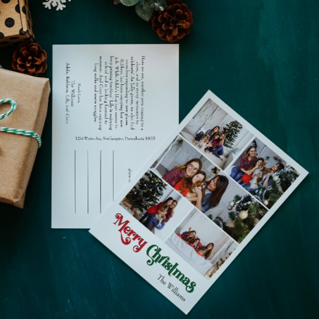 Clásico Simple Feliz Navidad Vertical Cinco Fotogr (Subido por el creador)