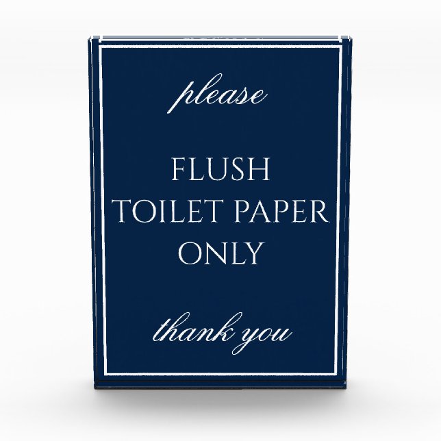 Clásico Simple Oscuro Baño Azul Bloque séptico (Anverso)