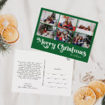 Clásico Simple Verde Feliz Navidad 6 Foto<br><div class="desc">Celebre la temporada con esta única y clásica postal de vacaciones verde Feliz Navidad 6 con un toque de encanto vintage. El diseño minimalista muestra una elegante paleta de colores verde y blanco que evoca el espíritu acogedor del invierno. Su atractivo moderno y divertido, junto con la redacción tradicional, crea...</div>