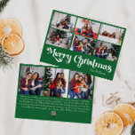 Clásico Simple Verde Feliz Navidad Novena Foto<br><div class="desc">Celebre la temporada con esta exclusiva y clásica tarjeta de vacaciones verde de Feliz Navidad con nueve fotos con un toque de encanto vintage. El diseño minimalista muestra una elegante paleta de colores verde y blanco que evoca el espíritu acogedor del invierno. Su atractivo moderno y divertido, junto con la...</div>