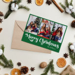 Clásico Simple Verde Feliz Navidad Tres Fotografía<br><div class="desc">Celebre la temporada con esta exclusiva y clásica tarjeta navideña verde dulce de tres fotos con un toque de encanto vintage. El diseño minimalista muestra una elegante paleta de colores verde y blanco que evoca el espíritu acogedor del invierno. Su atractivo moderno y divertido, junto con la redacción tradicional, crea...</div>