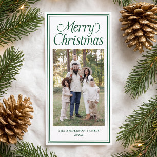 Clásico Tarjeta de Navidad de Foto Doble Borde Ver