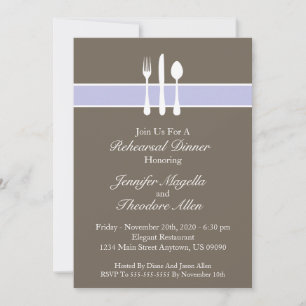 Clásico Utensilios de ensayo Invitación a la cena 
