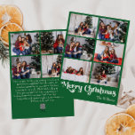 Clásico Verde Feliz Navidad Vertical Diez Foto<br><div class="desc">Celebre la temporada con esta exclusiva tarjeta de vacaciones de 10 fotos con un toque de encanto vintage. El diseño minimalista muestra una elegante paleta de colores verde y blanco que evoca el espíritu acogedor del invierno. Su atractivo moderno y divertido, junto con la redacción tradicional, crea un equilibrio perfecto...</div>