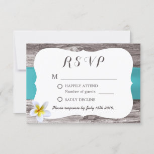 Clásico White Frangipani Boda Azul RSVP