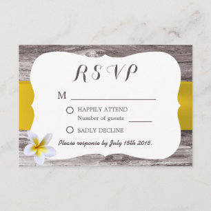 Clásico White Frangipani Boda temática RSVP